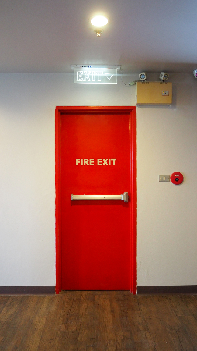 Emergency fire exit door